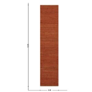 Handcrafted Red Jute Runner – Natural Area Rug