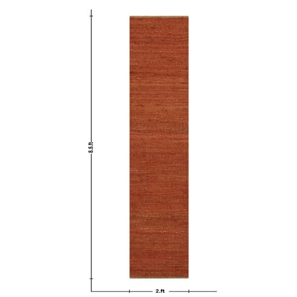 Handcrafted Red Jute Runner – Natural Area Rug - Image 2