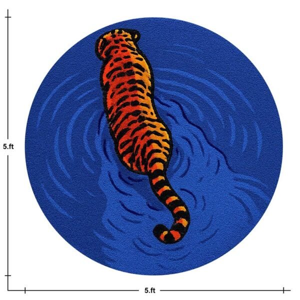 Tiger Pattern Rug Hand Tufted Wool Rug - Image 6