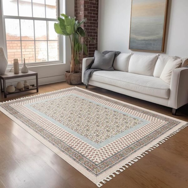 Multicolor Floral Area Rug Rectangular Size Rug - Image 2