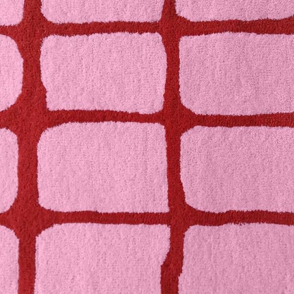 Hand Tufted Wool Pink Geometric Area Rug - Image 6