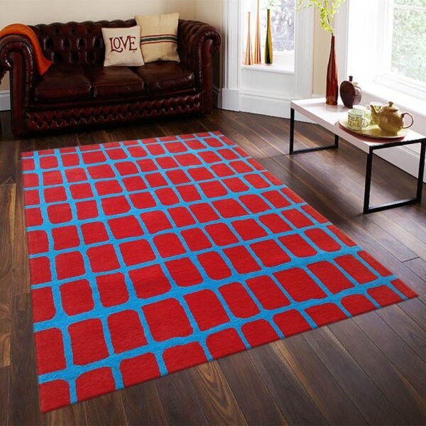 Hand Tufted Red Carpet Rectangular Area Rug - Image 4