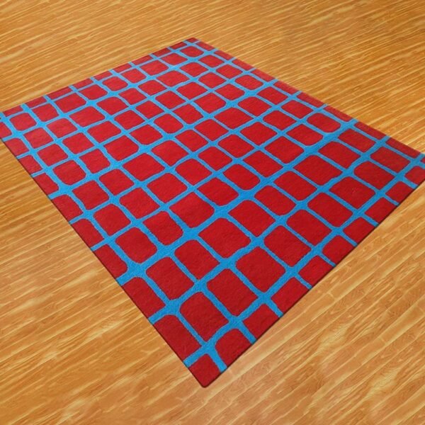 Hand Tufted Red Carpet Rectangular Area Rug - Image 5
