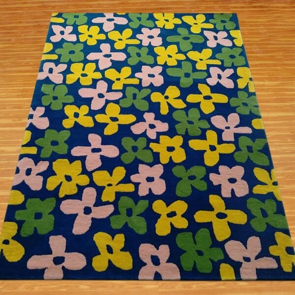 Multicolor Hand Tufted Wool Floral Rug - Image 3