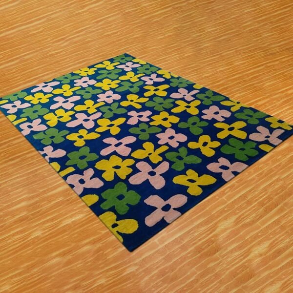Multicolor Hand Tufted Wool Floral Rug - Image 4
