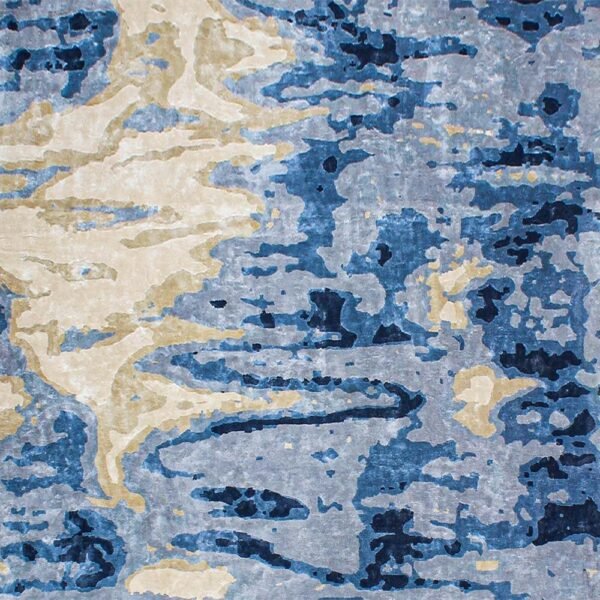 Blue Hand Tufted Wool Rectangular Rug - Image 5