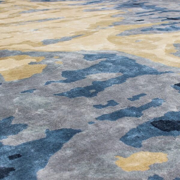 Blue Hand Tufted Wool Rectangular Rug - Image 6