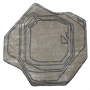 Gray Hand Tufted Irregular Silk Rug