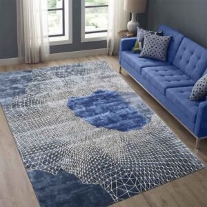 Hand Tufted Blue Large Area Rug