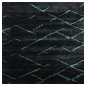 Black Hand Tufted Silk Large Area Rug