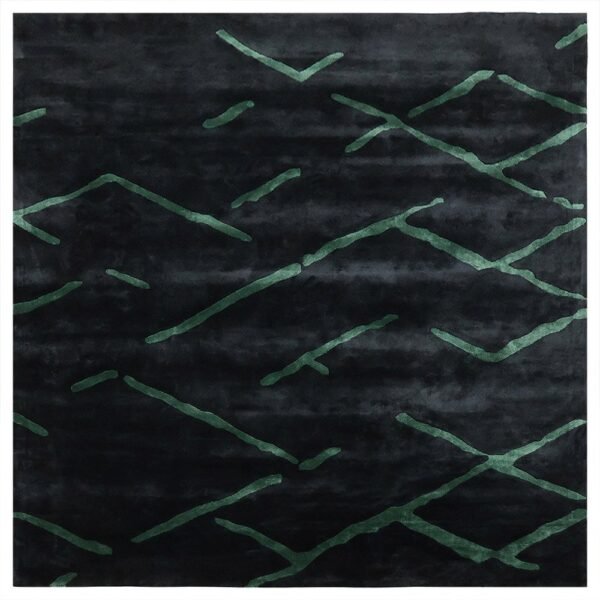 Black Hand Tufted Silk Large Area Rug - Image 2