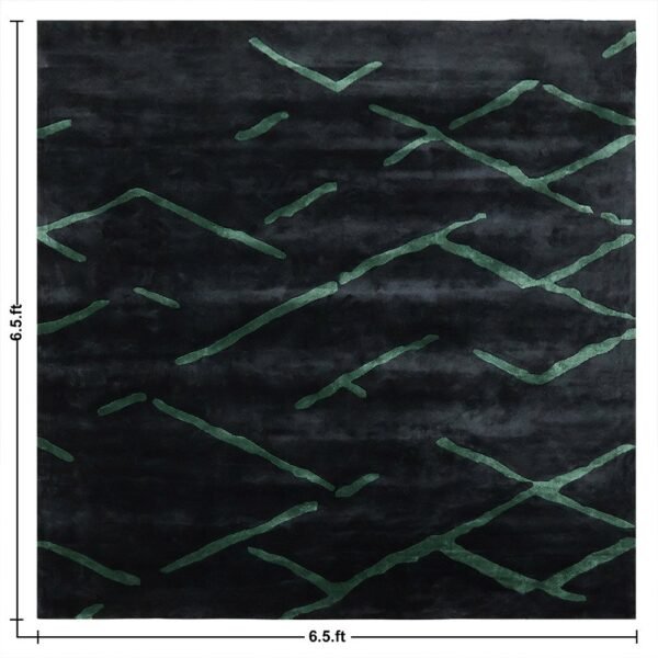 Black Hand Tufted Silk Large Area Rug - Image 6