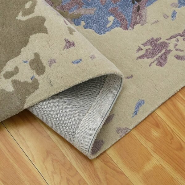 Multicolor Hand Tufted Wool Abstract Area Rug - Image 4