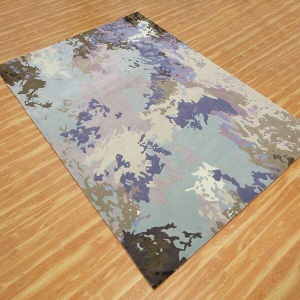 Multicolor Hand Tufted Wool Abstract Area Rug - Image 7