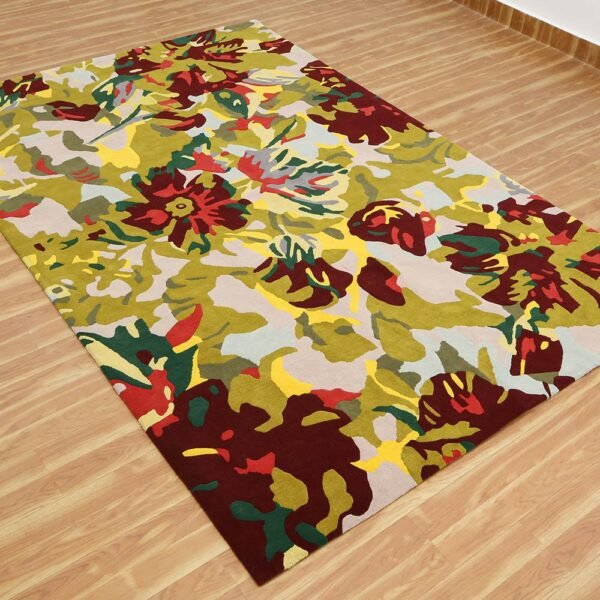 Hand Tufted Floral Wool Hall Area Rug - Image 6