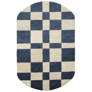 Black Wool Hand Tufted Geometric Rug