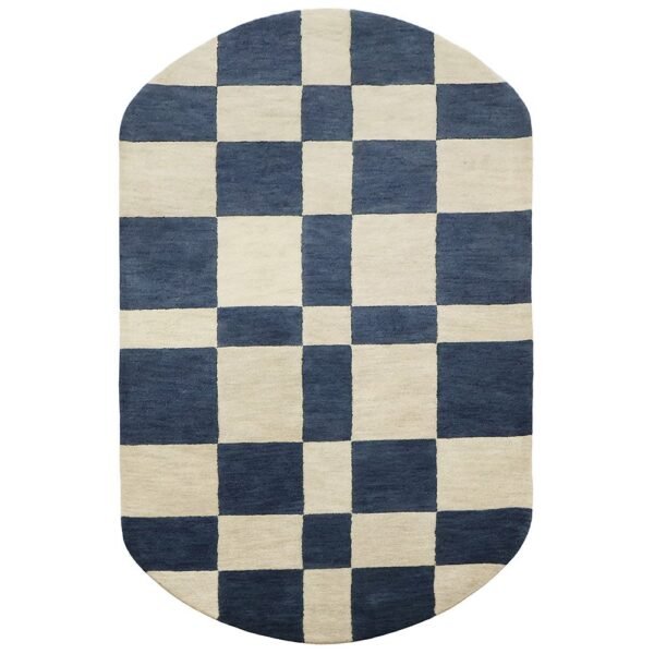 Black Wool Hand Tufted Geometric Rug - Image 2