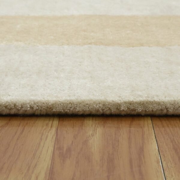 Beige Geometric Hand Tufted Bedroom Rugs - Image 4