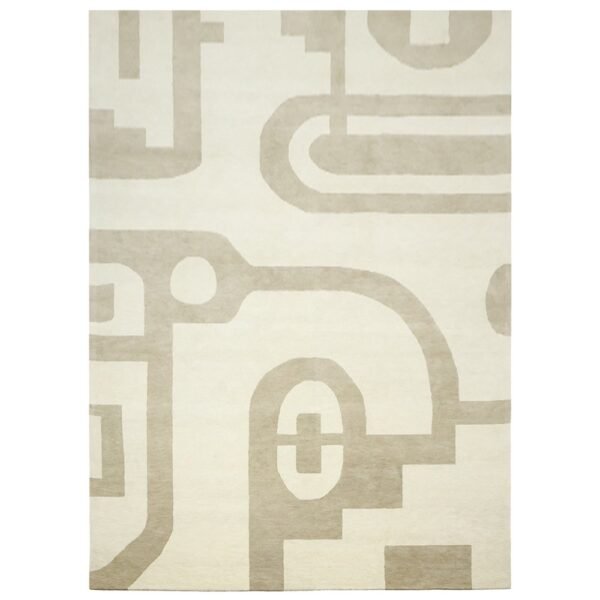 Hand Tufted Beige Living Room Rug - Image 2