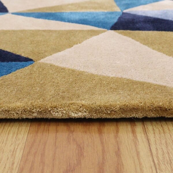 Blue Hand Tufted Wool Bedroom Area Rug - Image 7