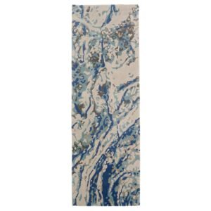 Hand tufted Wool Blue Runner Area Rug