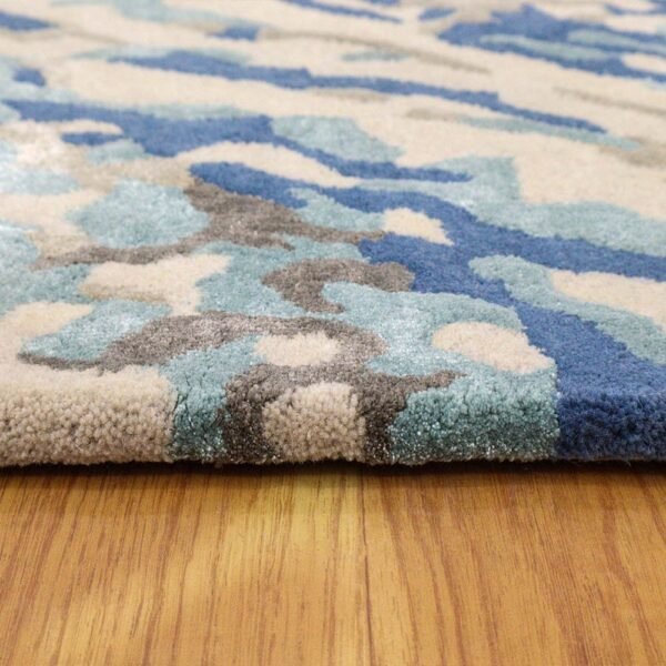 Hand tufted Wool Blue Runner Area Rug - Image 8