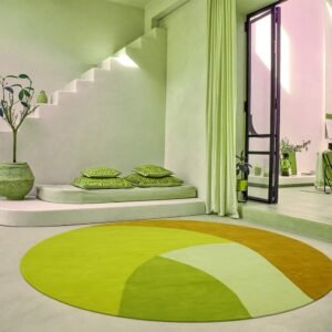 Hand Tufted Wool Green Round Rug