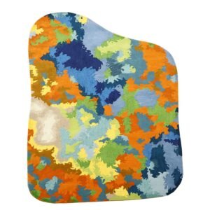 Hand Tufted Multicolor Wool Silk Area Rug