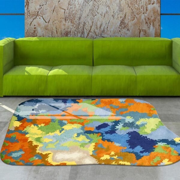 Hand Tufted Multicolor Wool Silk Area Rug