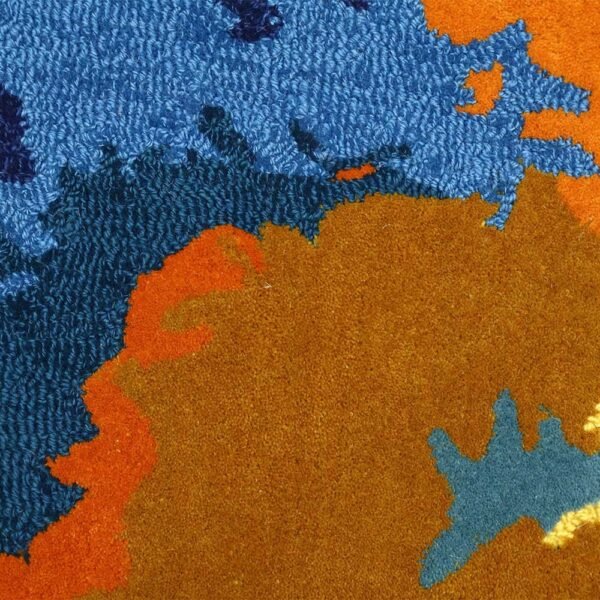 Hand Tufted Multicolor Wool Silk Area Rug - Image 7
