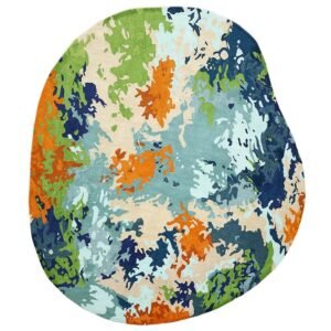 Hand Tufted Abstract Multicolor Wool Viscose Rug
