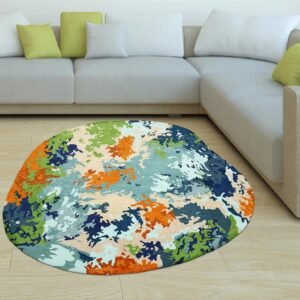 Hand Tufted Abstract Multicolor Wool Viscose Rug