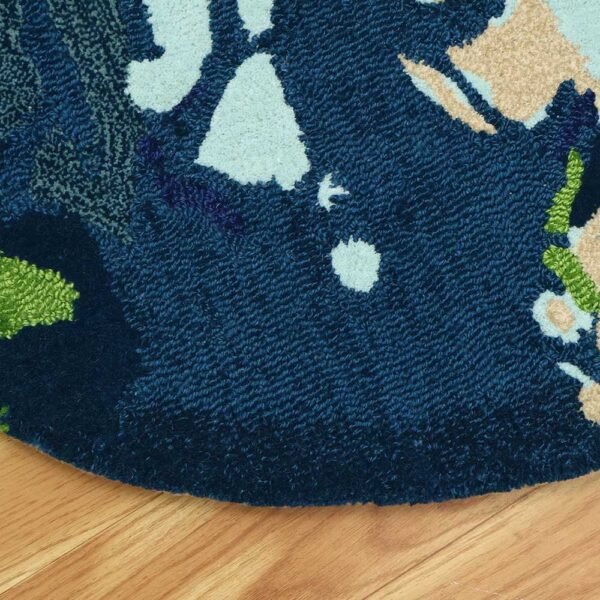 Hand Tufted Abstract Multicolor Wool Viscose Rug - Image 6