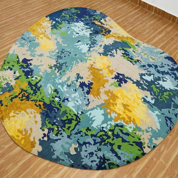 Hand Tufted Wool and Viscose Large Area Rug - Image 3