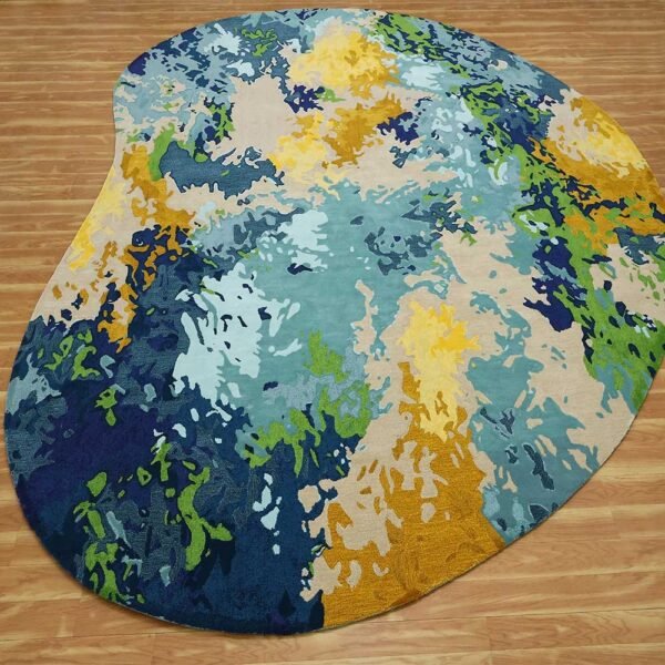 Hand Tufted Wool and Viscose Large Area Rug - Image 5