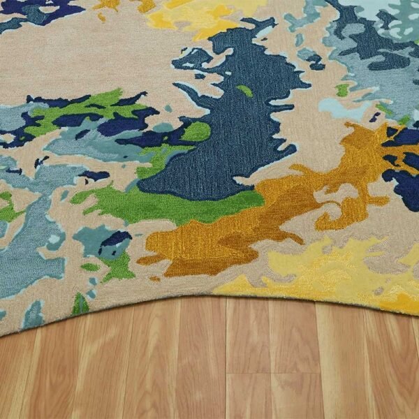 Hand Tufted Wool and Viscose Large Area Rug - Image 7