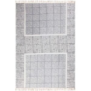 Black Printed Cotton Handmade Rugs