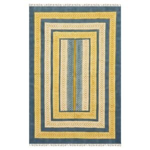 Yellow Cotton Printed Hallway Area 4x6 Rug