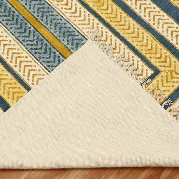 Yellow Cotton Printed Hallway Area 4x6 Rug - Image 5