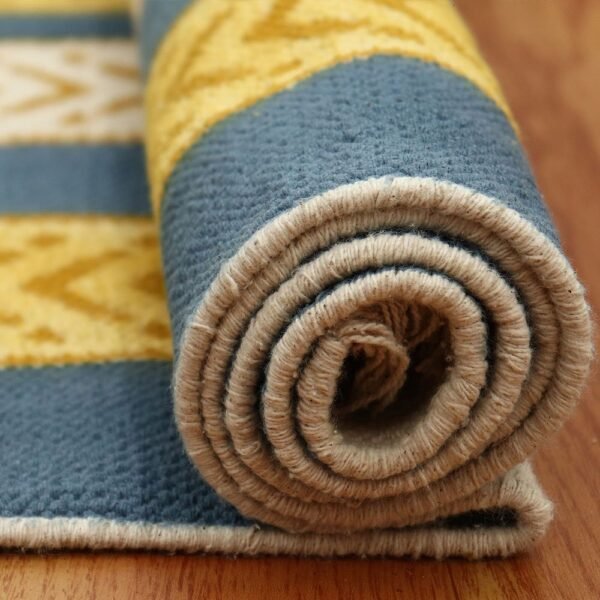 Yellow Cotton Printed Hallway Area 4x6 Rug - Image 6