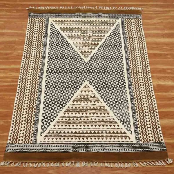 Brown Geometric Cotton Traditional Area Rugs - Image 3