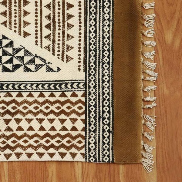 Brown Geometric Cotton Traditional Area Rugs - Image 4
