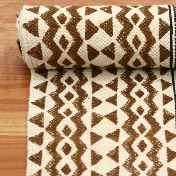 Brown Geometric Cotton Traditional Area Rugs - Image 5
