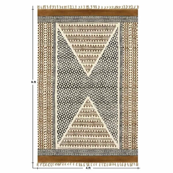 Brown Geometric Cotton Traditional Area Rugs - Image 6