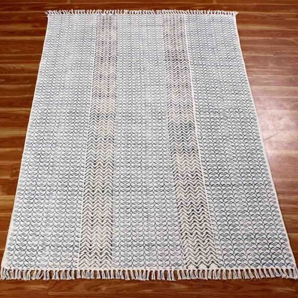 Handmade Cotton Printed Traditional Dhurrie - Image 3