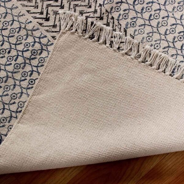 Handmade Cotton Printed Traditional Dhurrie - Image 5