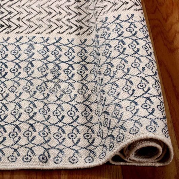 Handmade Cotton Printed Traditional Dhurrie - Image 6