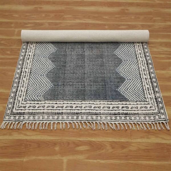 Handmade Large Geometric Hall Area Rug - Image 8
