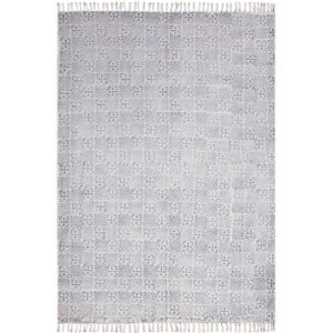 Blue Block Printed Cotton Handmade Rugs
