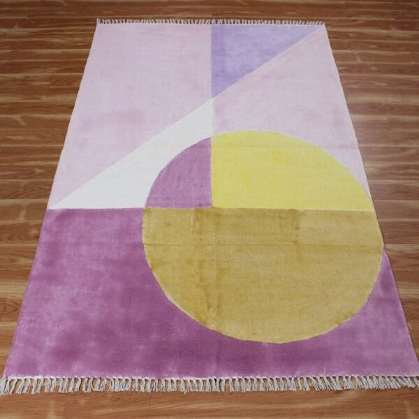 Hand Block Printed Cotton Small Area Rug - Image 3